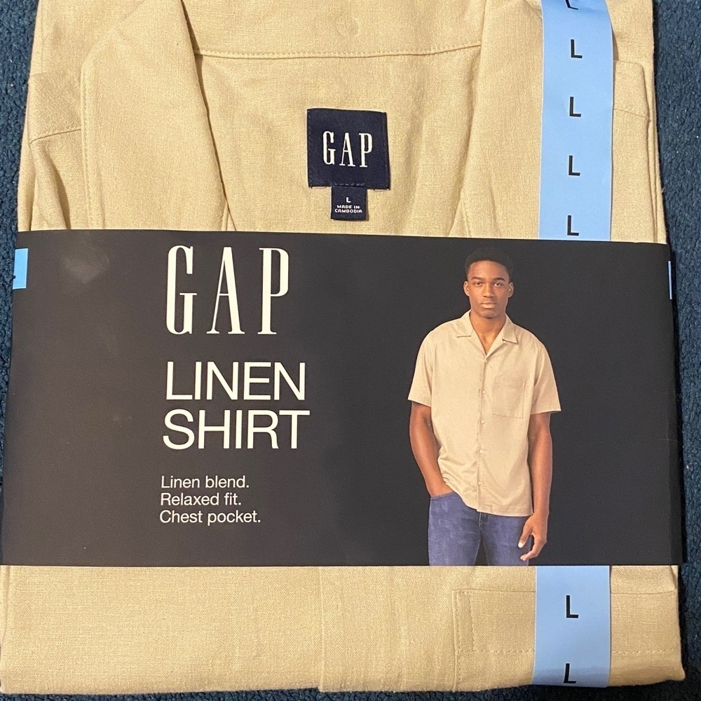 Gap Linen Cotton Casual Button Up Shirt Size Large NEW